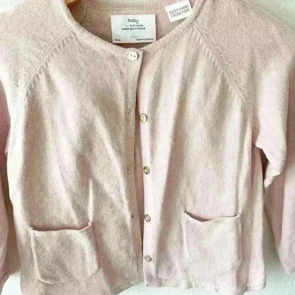Zara Dusty Pink Knit Cardigan size 18-24 months - Picture 3 of 4